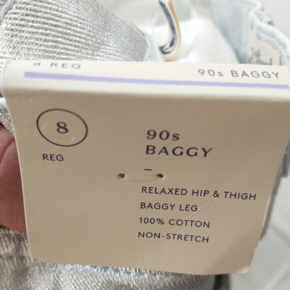 Universal Thread 90s Baggy Silver Metallic Denim Jeans - Women's Size 8 Regular - Picture 3 of 14